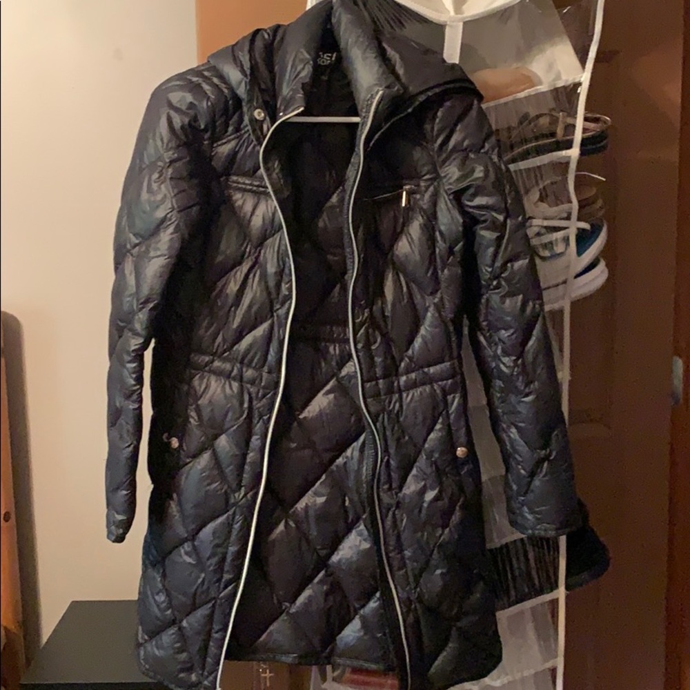 long, black winter coat